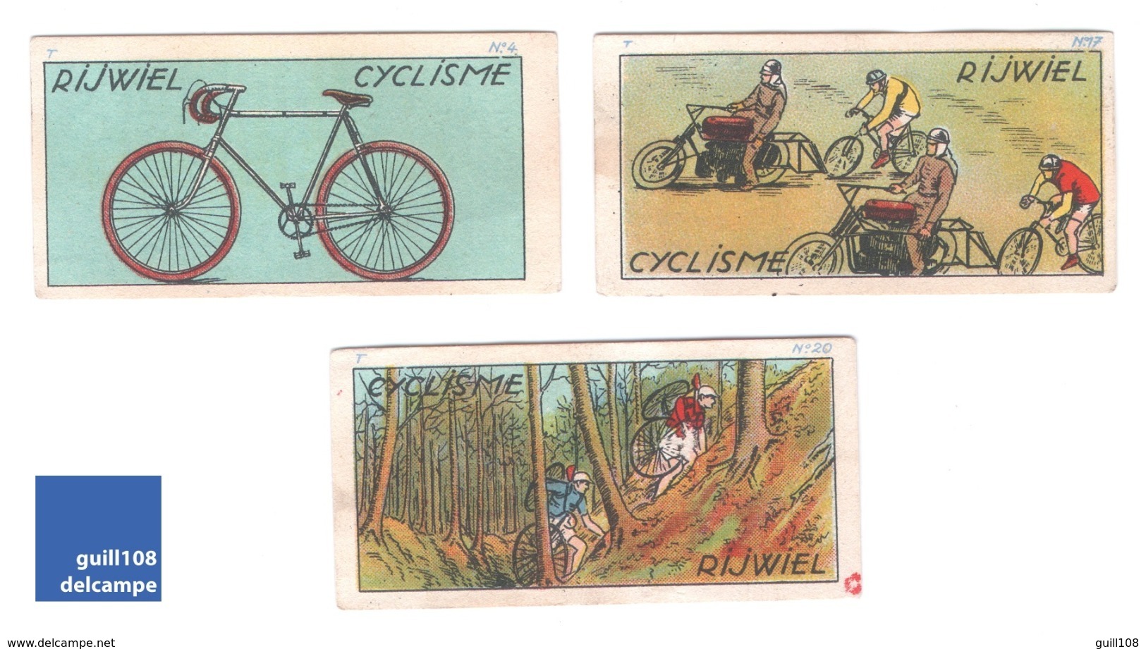 Ensemble De 3 Images Didactiques Chocolat Jacques Années 1940 Sport Vélo Cyclisme Rijwiel Cycling Bike Bicycle A30-31 - Other & Unclassified