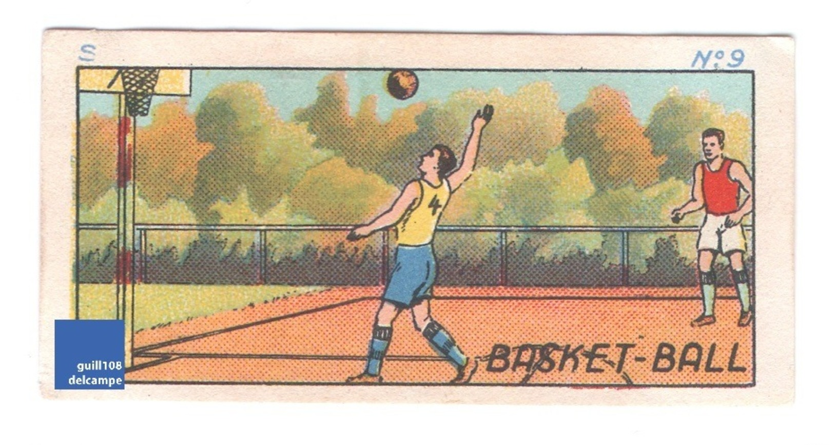 Image Didactique Chocolat Jacques Années 1940 Sport Basket-Ball Shot Cycling A30-31 - Andere & Zonder Classificatie