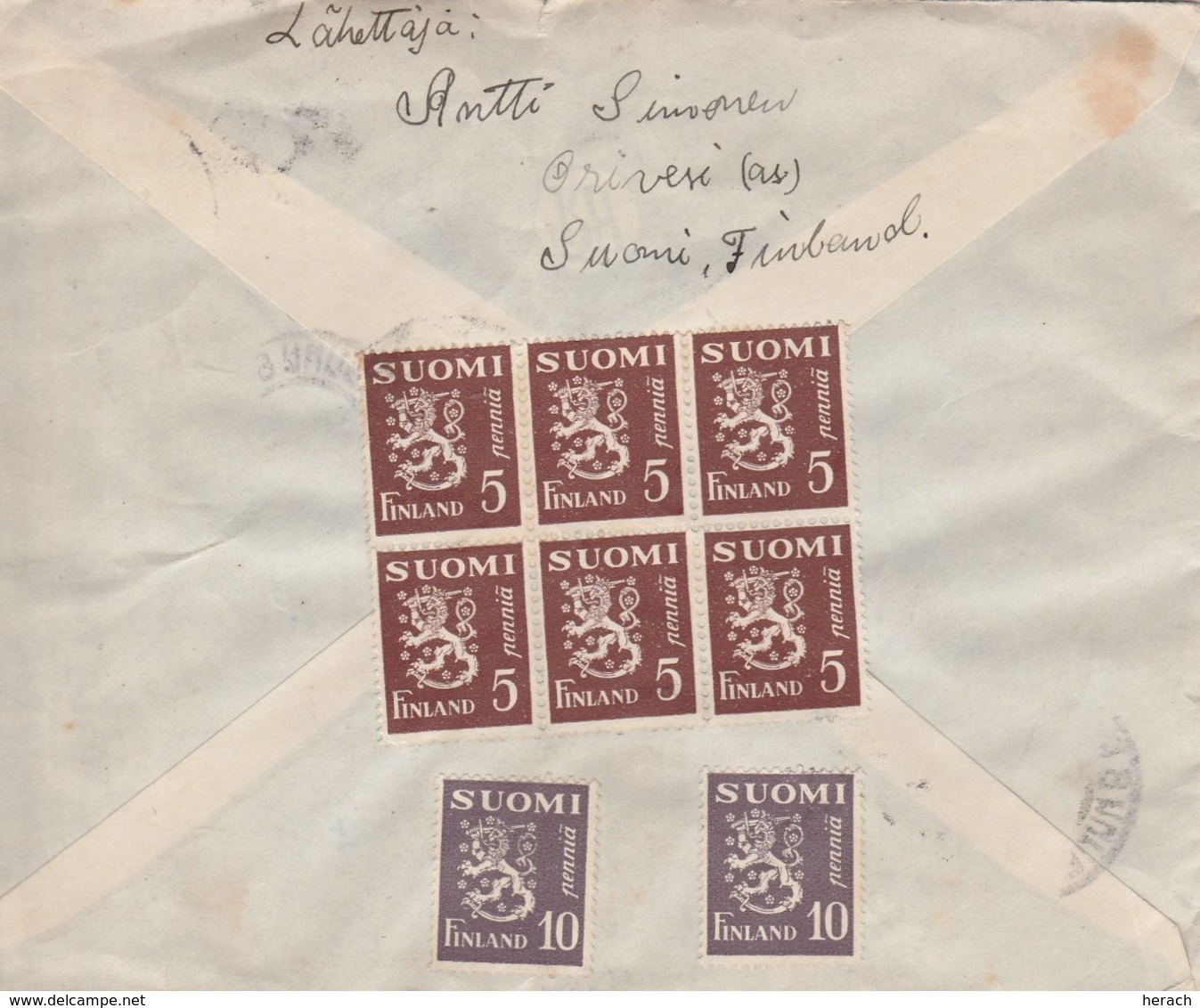 Finlande Lettre Pour L'Allemagne 1936 - Covers & Documents