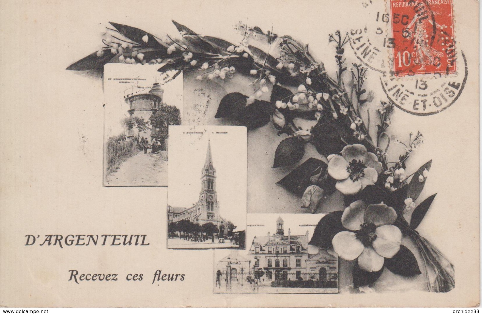 CPA Argenteuil - "D'Argenteuil, Recevez Ces Fleurs " Avec 3 Vues - Argenteuil