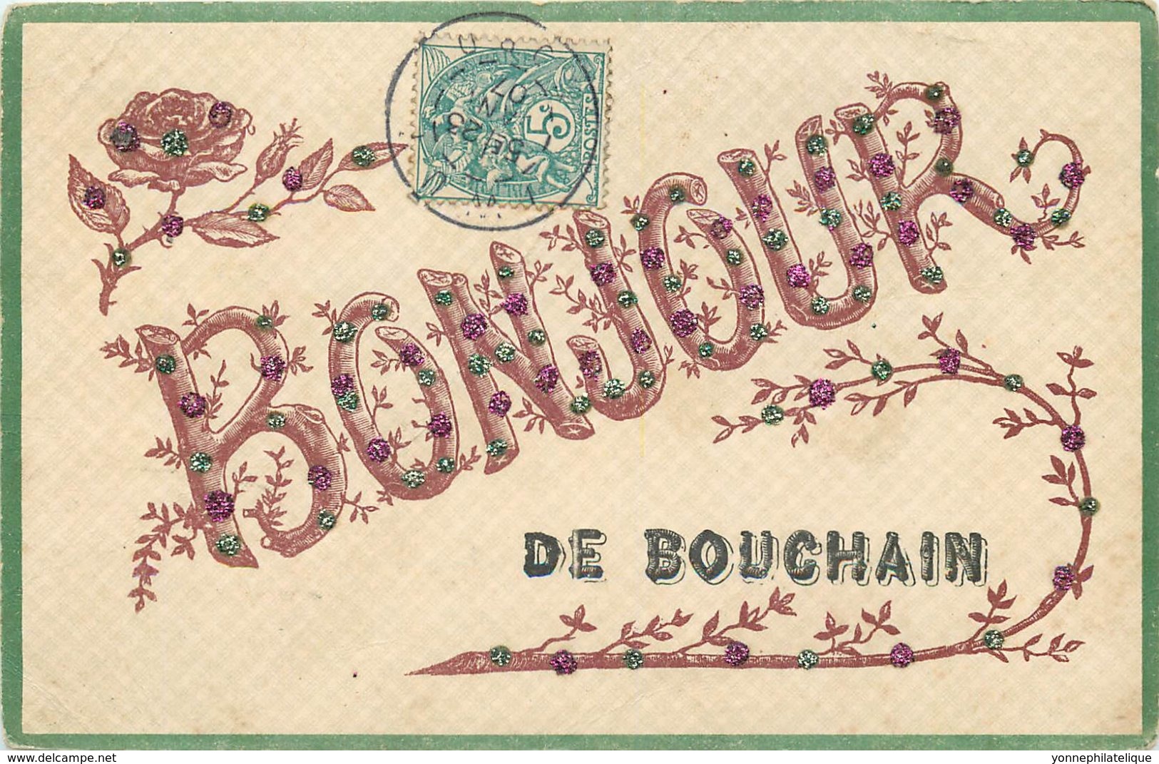 59 - Nord - BOUCHAIN - 59601 - CPA Carte Fantaisie Ancienne Voyagée - Bouchain