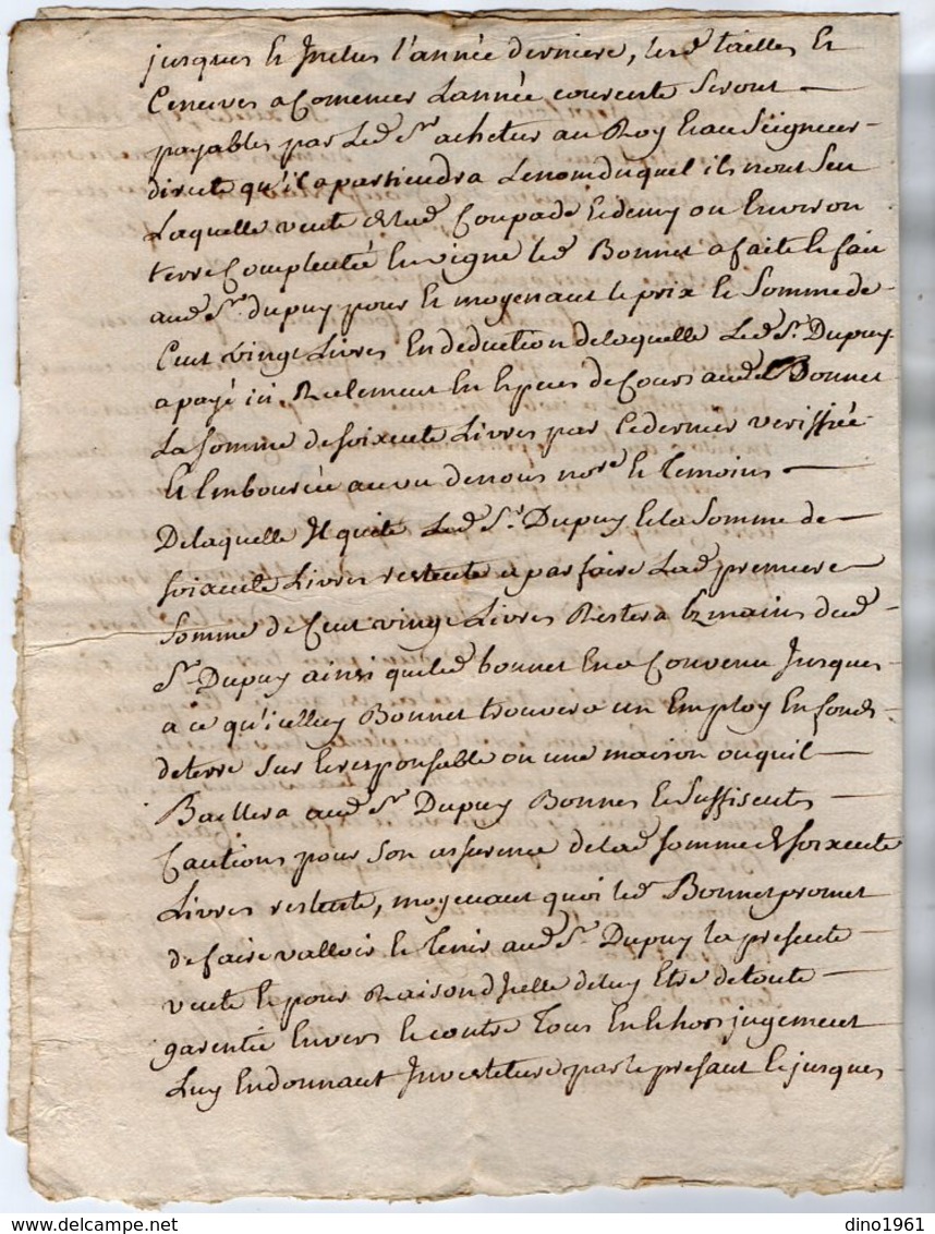 VP15.952 - Cachet De Généralité De TOULOUSE - Acte De 1767 - Vente D'une Pièce De Terre Située à PUYLAURENS - Gebührenstempel, Impoststempel