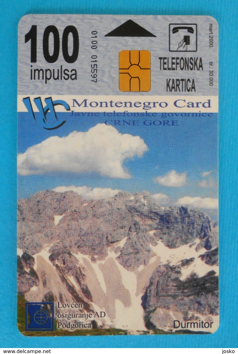 DURMITOR MOUNTAIN - LOVCEN INSURANCE ( Montenegro -  Limited Card, Only 30.000 Ex. ) Bridge Pont Assurance - Montenegro