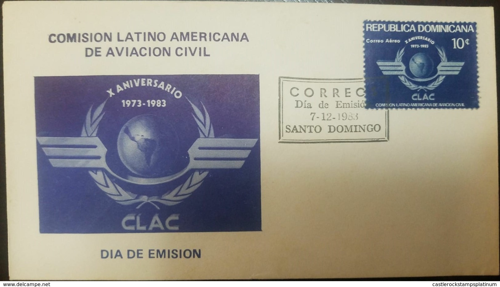 O) 1983 DOMINICAN REPUBLIC, LATIN AMERICAN CIVIL AVIATION COMMISION, FDC XF - Dominican Republic
