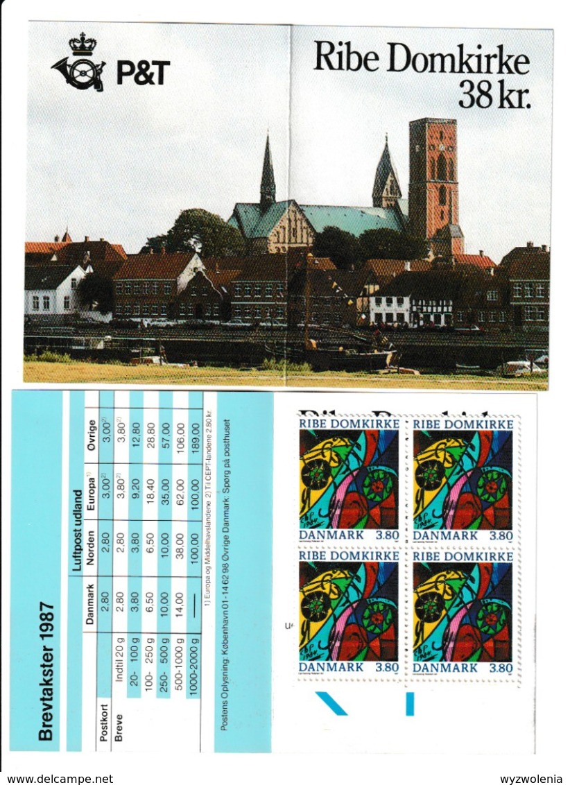 E 5) DK Dänemark 1987 Mi# 892 (10) In MH: Ribe Dom Domkirche, Glasfenster - Chiese E Cattedrali