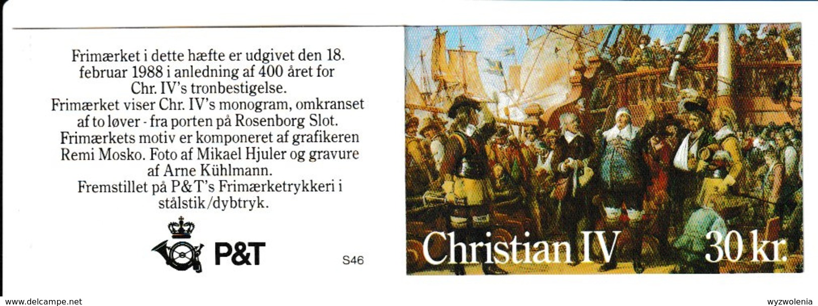 E 24) DK Dänemark 1988 Mi# 914 (10) Markenheftchen MH: Christian IV., Monogramm - Storia Postale