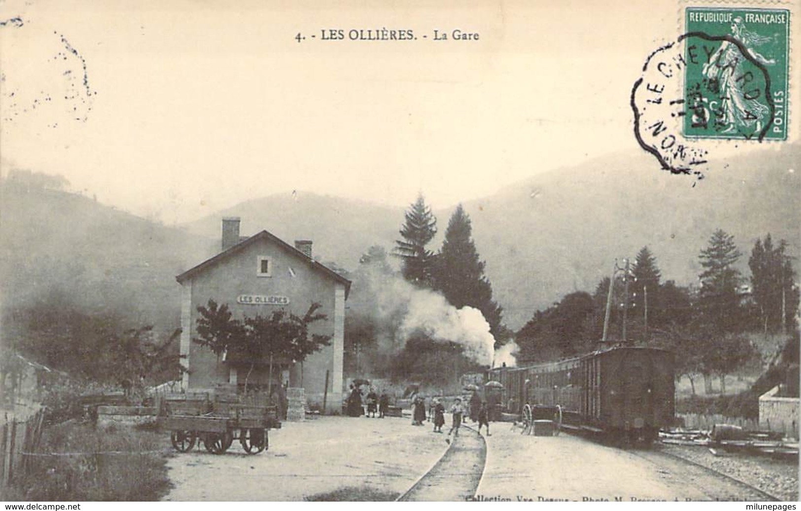 07 ARDECHE Le Train Au Départ En Gare Des OLIIERES Rare Visuel De Cette Petite Ligne De La Vallée De L'Eyrieux - Other & Unclassified