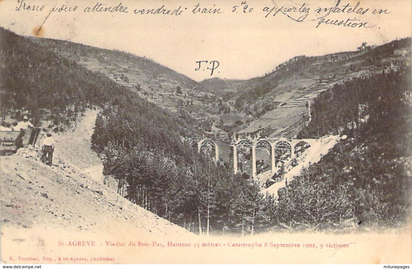 07 ARDECHE Viaduc De Bon Pas Près De St AGREVE Après La Catastrophe Du 8 Septembre 1902 - Saint Agrève