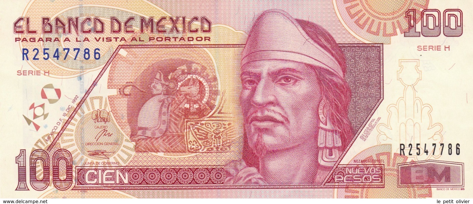 MEXIQUE BILLET DE 100 NUEVOS PESOS  DE 1992 SERIE H / ALPHABET R.2547786 - Mexico