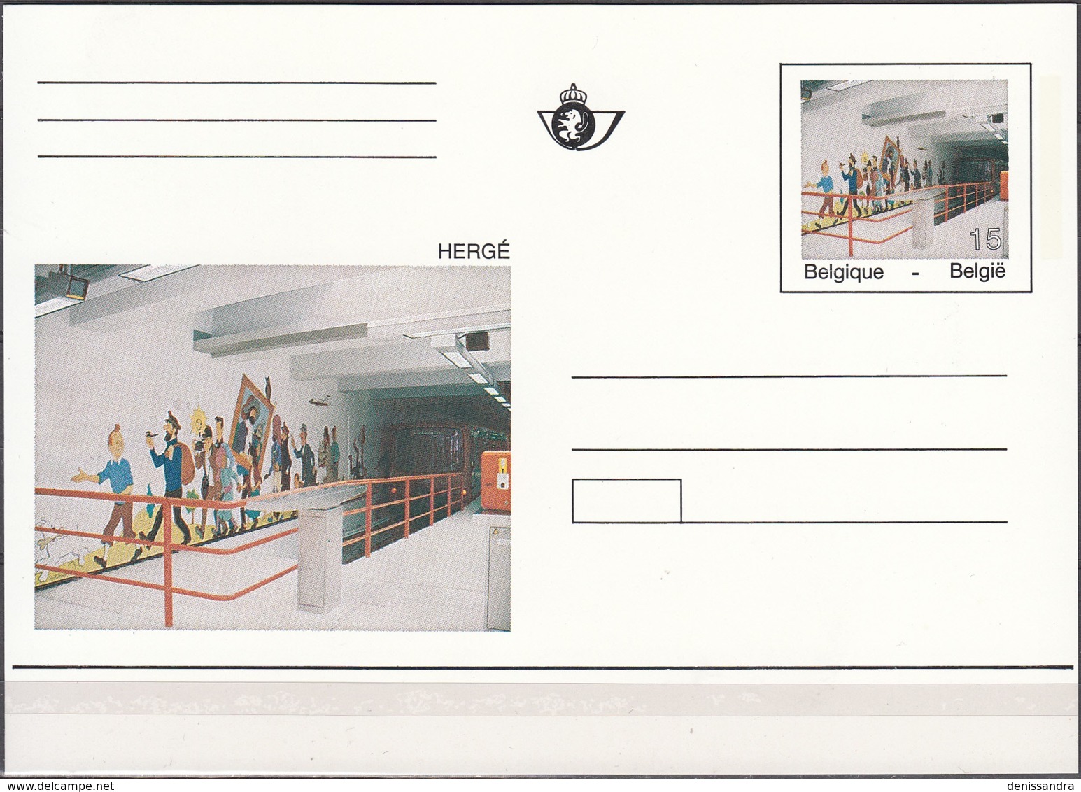 Belgique 1993 COB BK44 Neuf ** Cote (2016) 4.00 Euro Tintin Dans Le Métro - Cartes Postales 1951-..