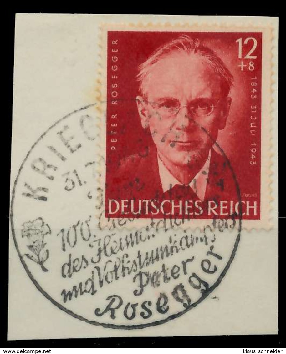 DEUTSCHES REICH 1943 Nr 856 Zentrisch Gestempelt Briefstück X8B037E - Gebruikt
