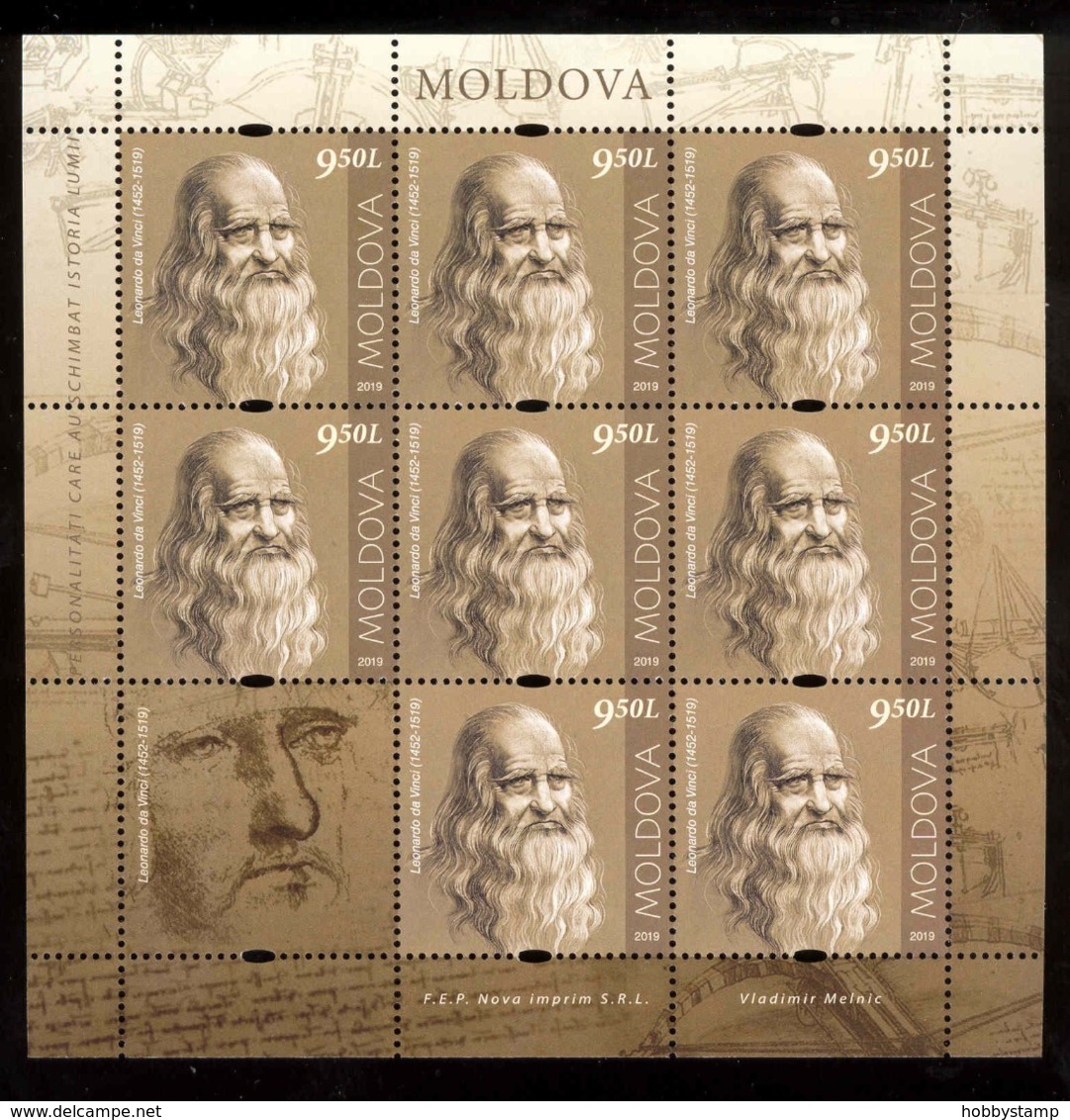 Moldova 2019 Leonardo Da Vinci  Sheetlet** MNH - Moldavia