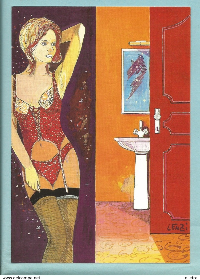 CPM Illustrateur LENZI - Femme En Sous Vêtement Lingerie Porte Jarretelle - Club Neudin Carte 122 Tirage 2000 Exp - Lenzi