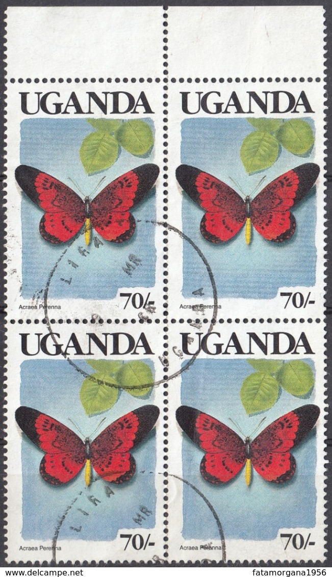 UGANDA -  1989 - Quartina Usata Di Yvert 613, Come Da Immagine. - Uganda (1962-...)