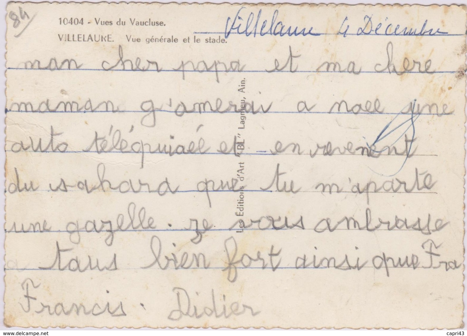 84 Villelaure Vue Generale Et Stade - Autres & Non Classés