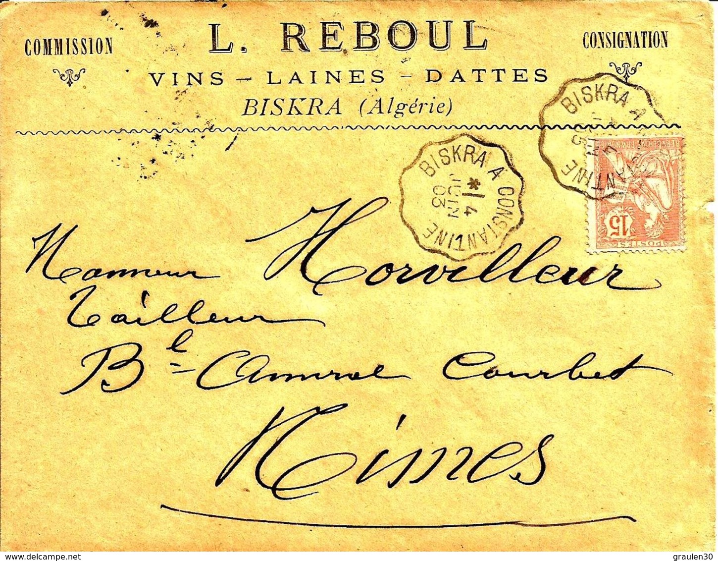 Cachet Ambulant De  BISKRA à CONSTANTINE Pour NIMES - 1903 - - Sonstige & Ohne Zuordnung