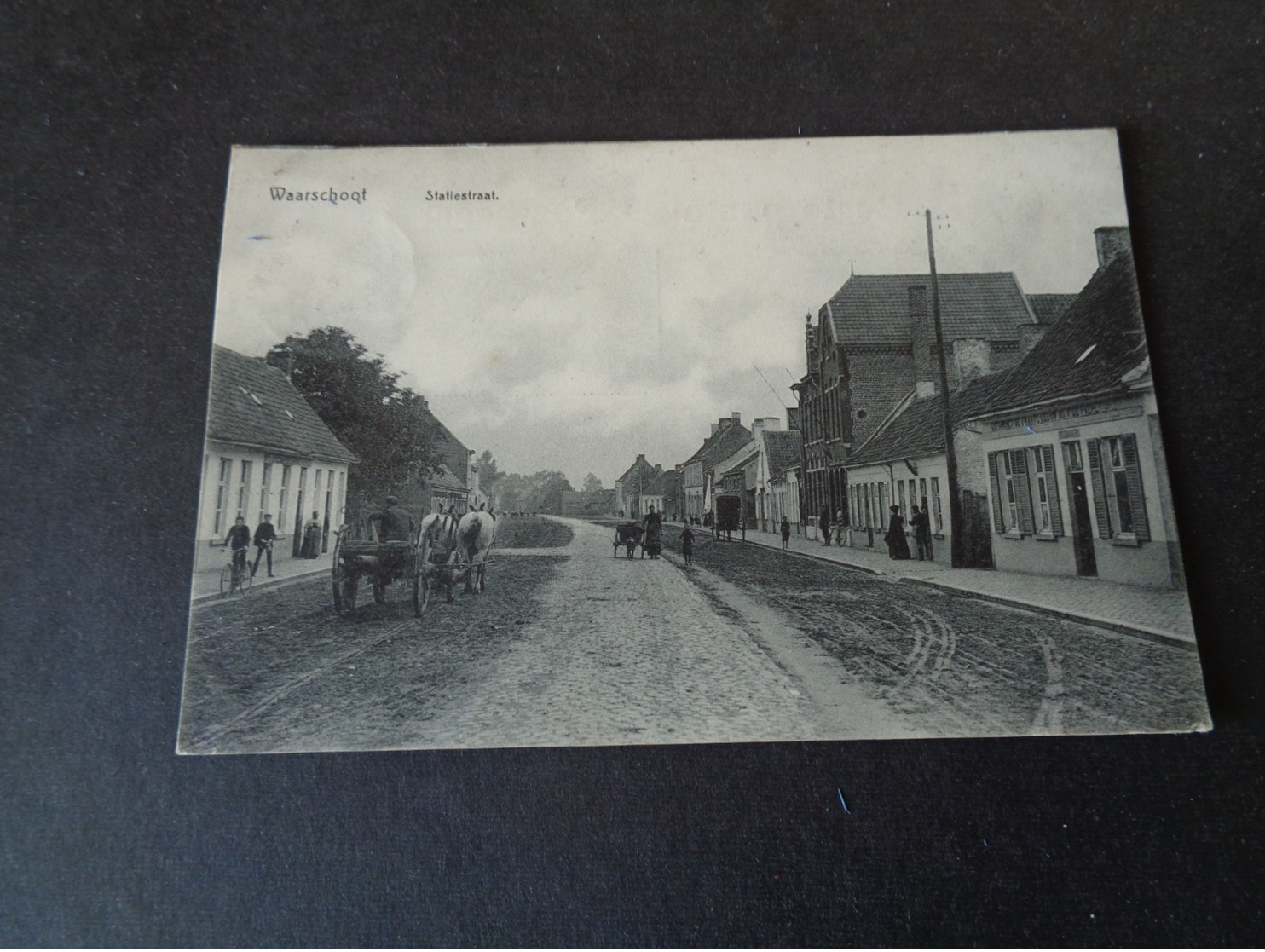 Belgique  België  ( 1203 )   Waerschoot   Waarschoot  :   Statiestraat     Attelage De Cheveaux ( Cheval  Paard ) - Waarschoot