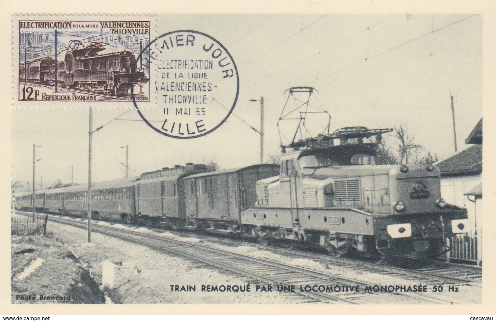 Carte  Maximum  1er  Jour    FRANCE   Electrification  Ferroviaire   LILLE   1955 - 1950-1959