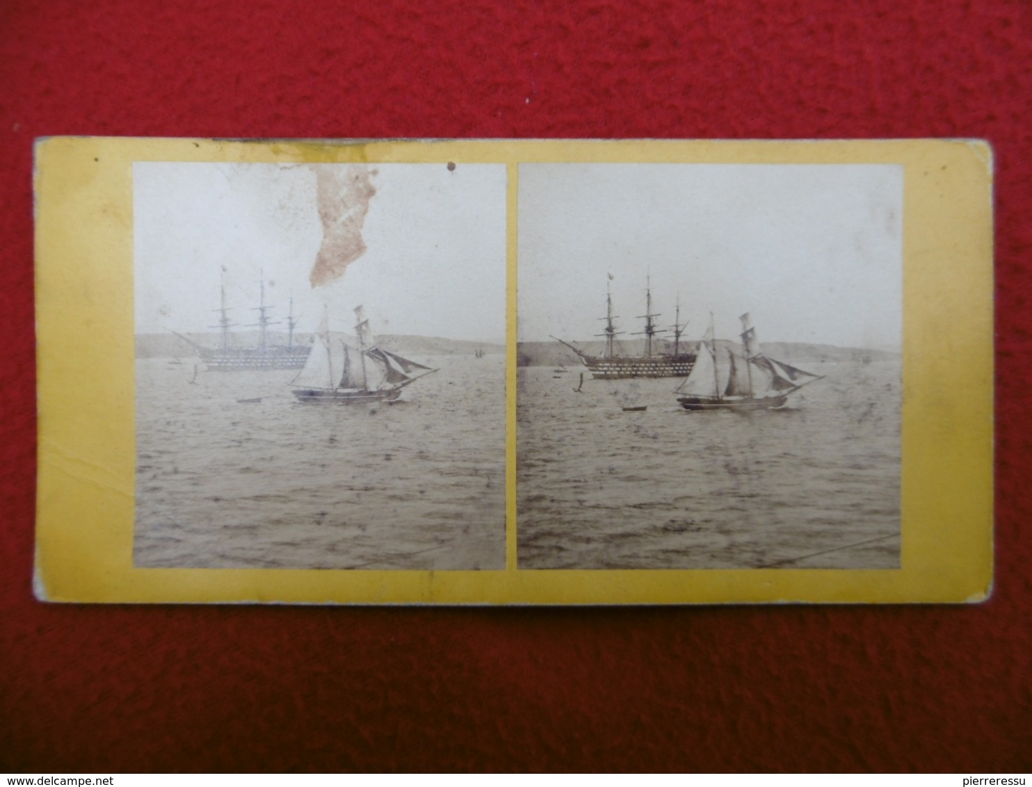 3 MATS H M S ROYAL ALBERT IN THE FIRTH OF FORTH PHOTO STEREO CIRCA 1860 - Photos Stéréoscopiques