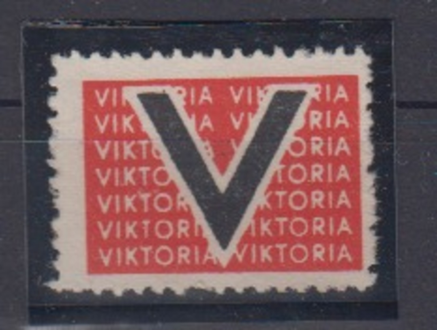 Dt.Reich Feldpost II. WK Norwegen Victoria-Vignette , Schwarzes V Auf Rotem Grund  ... Victoria ... Vielfach - Bezetting 1938-45