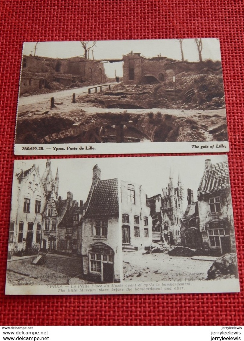 IEPER - YPRES  -  Lot De 4  Cartes D'Ypres Pendant La Guerre 1914-1918 - Guerra 1914-18