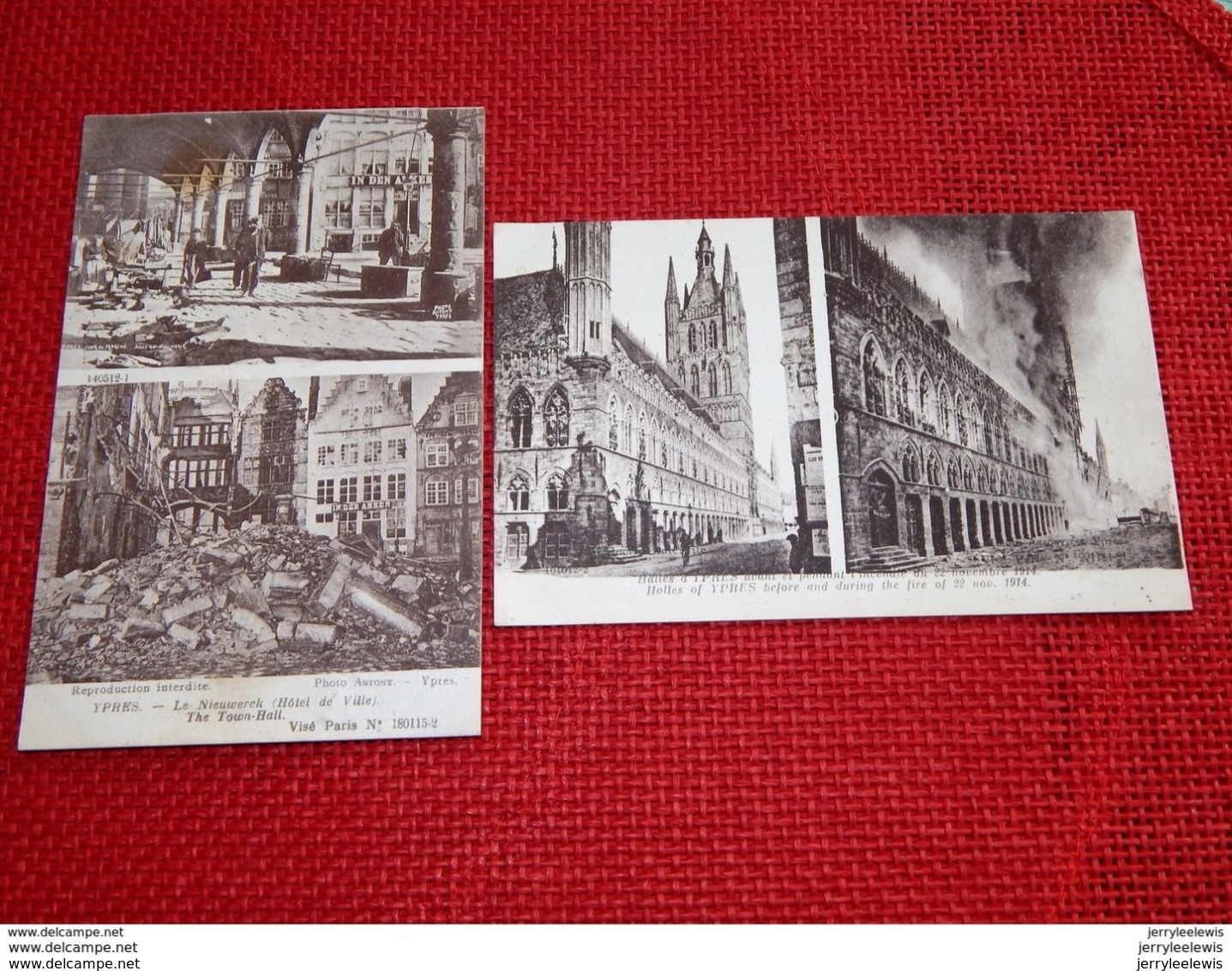 IEPER - YPRES  -  Lot De 4  Cartes D'Ypres Pendant La Guerre 1914-1918 - Guerre 1914-18