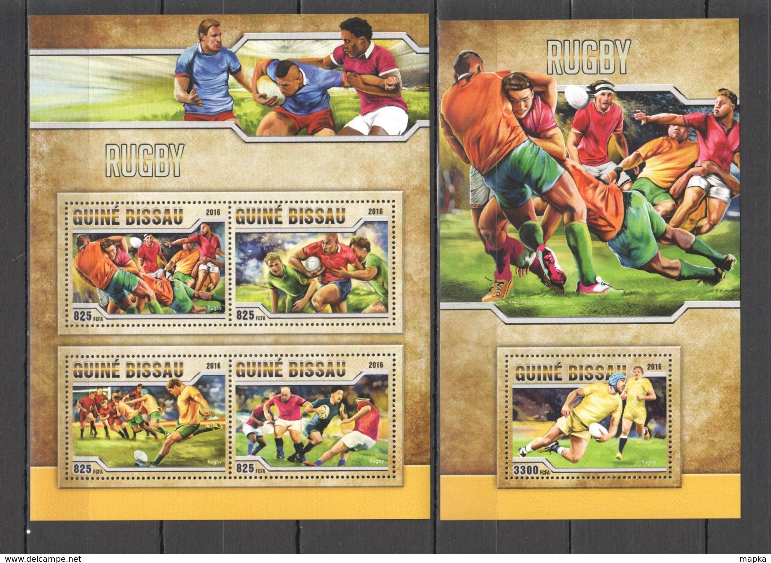 SS907 2016 GUINEA-BISSAU SPORTS RUGBY 1KB+1BL MNH - Rugby