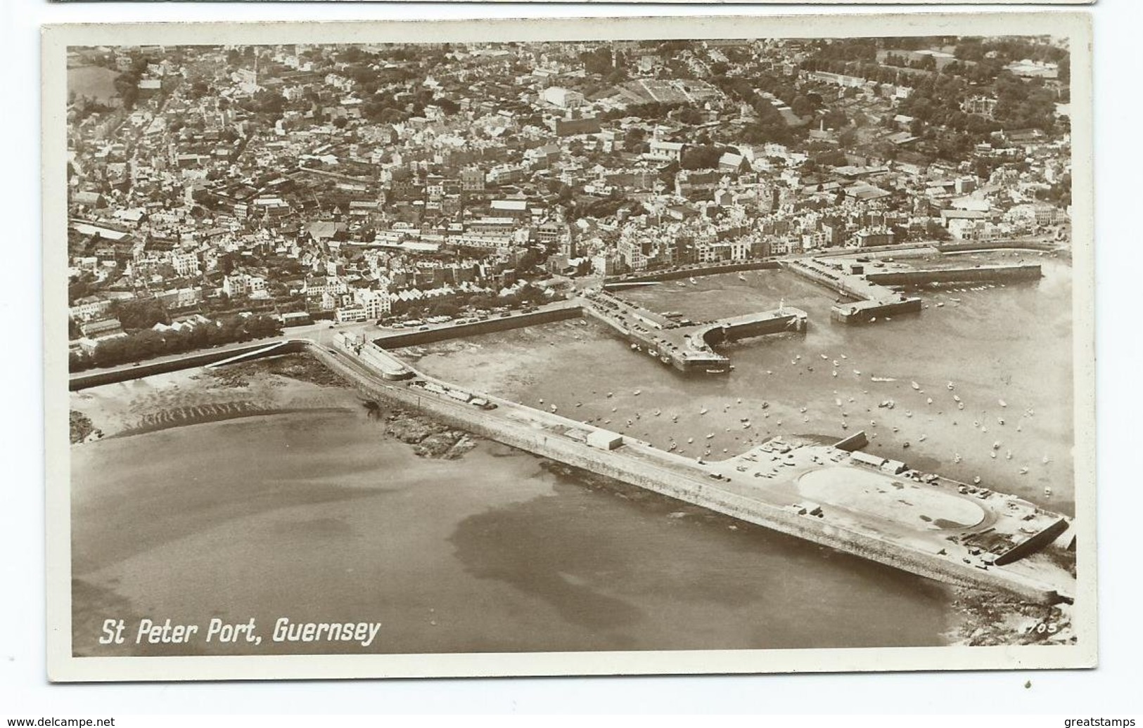 Guernsey  Postcard Unused Rp St. Peter Port. From The Air English Series - Guernsey