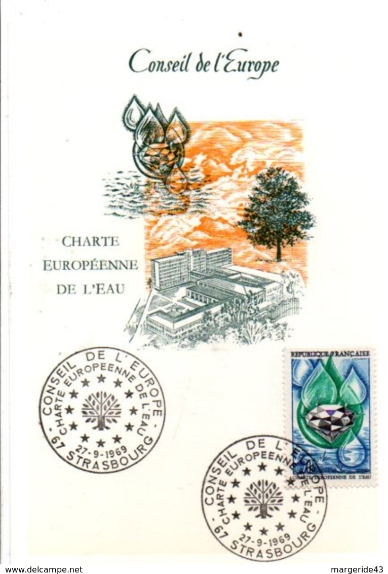 CARTE MAXIMUM 1969 CHARTE DE L'EAU - 1960-1969