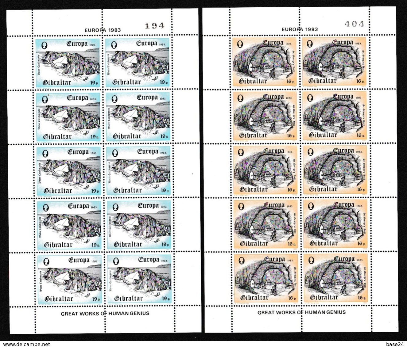 1983 Gibilterra Gibraltar EUROPA CEPT EUROPE 2 Minifogli Di 10 Valori MNH** 2 Minisheets - 1983