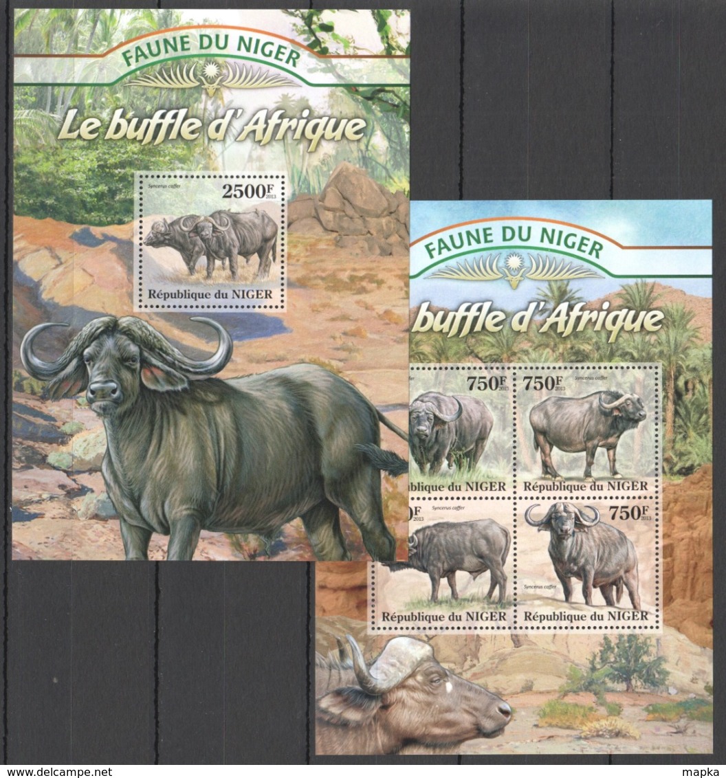 TT1340 2013 NIGER FAUNE NIGER WILD ANIMALS LE BUFFLE D'AFRIQUE AFRICAN BUFFALO KB+BL MNH - Sonstige & Ohne Zuordnung