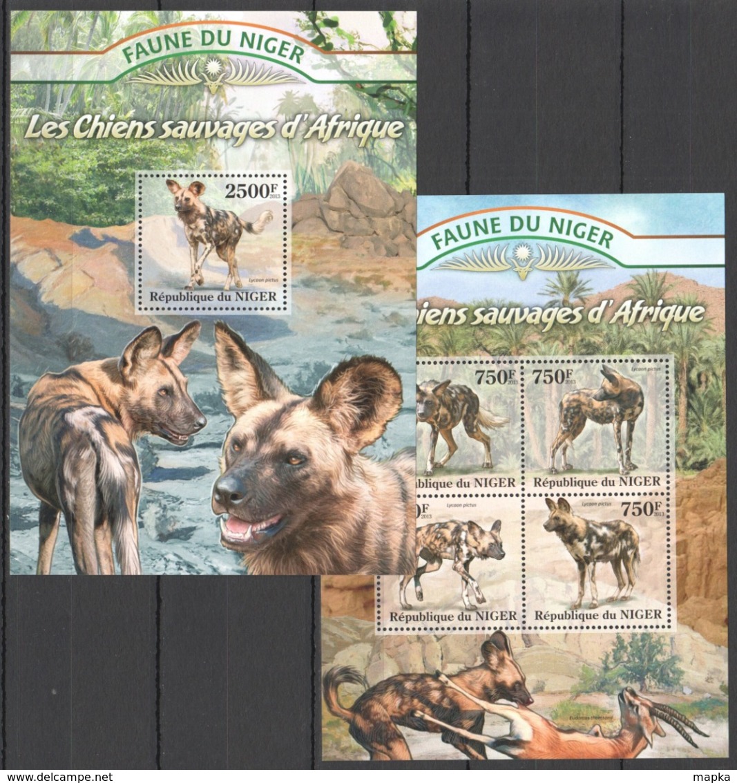 TT1345 2013 NIGER FAUNE NIGER WILD DOGS LES CHIENS SAUVAGES KB+BL MNH - Hunde