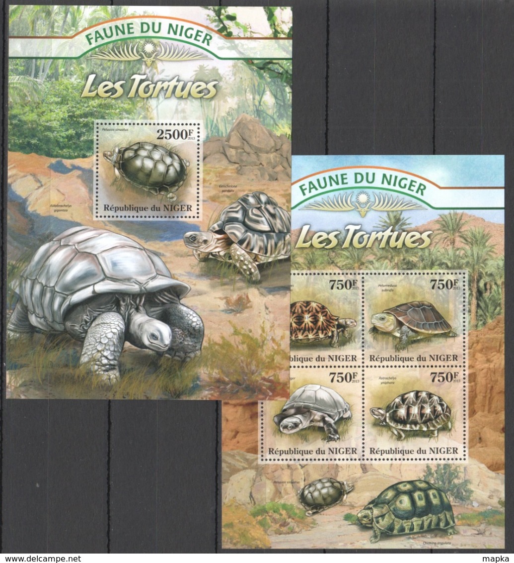 TT793 2013 NIGER FAUNE NIGER MARINE LIFE TURTLES LES TORTUES KB+BL MNH - Schildkröten