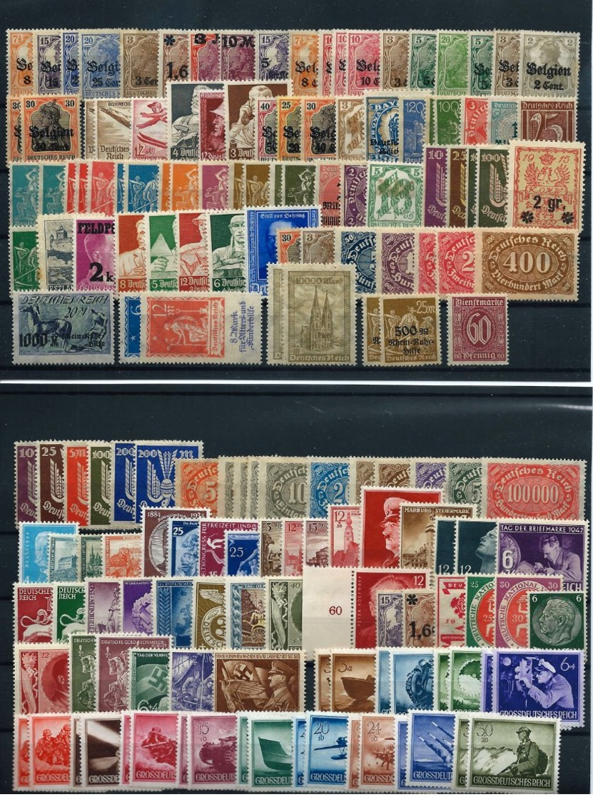 Germany , German Empire ,  Huge Party Of Unused (LH) Stamps On 4 Big 2 Stock-cards (as Per Scans) LH - Unused Stamps