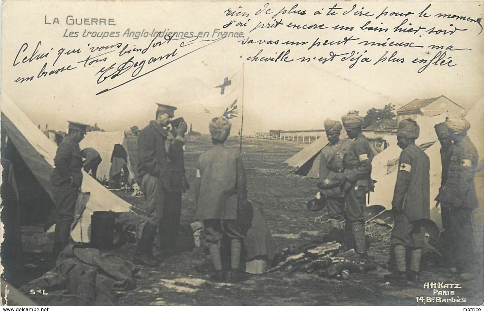 GUERRE 1914-18 - Les Troupes Anglo-indiennes En France, Croix Rouge. - Guerra 1914-18