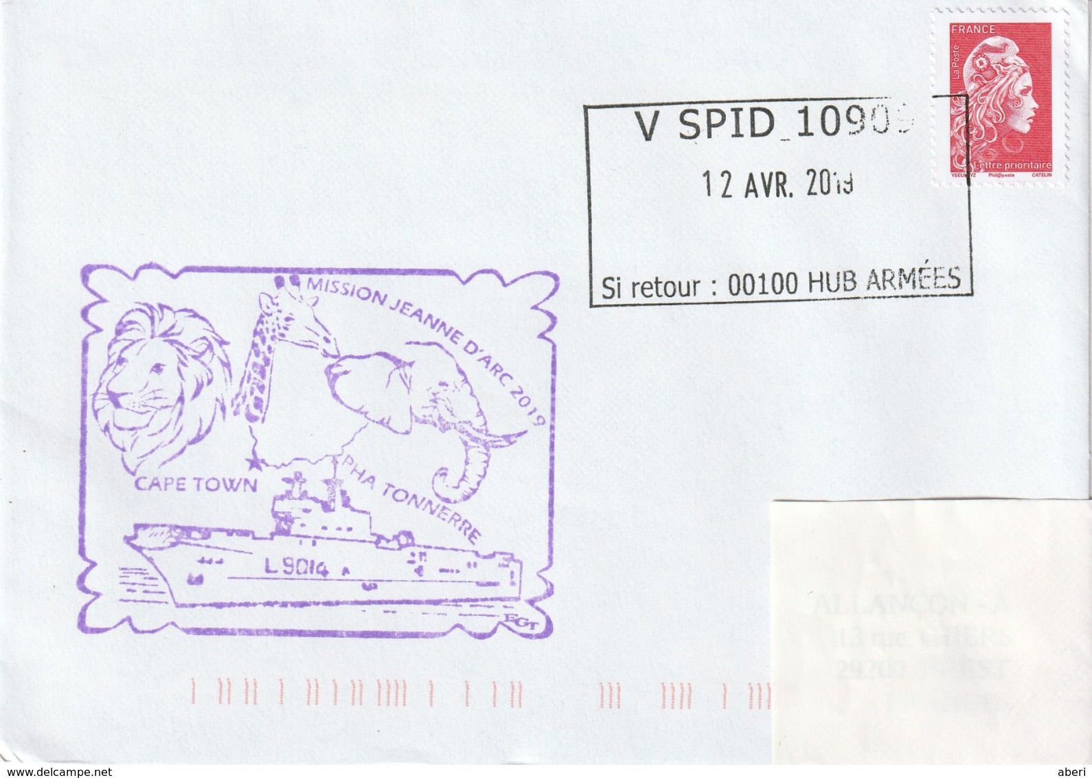 13139  PHA TONNERRE à CAP TOWN - V SPID 10909 - Mission JEANNE D'ARC 2019 - Poste Navale