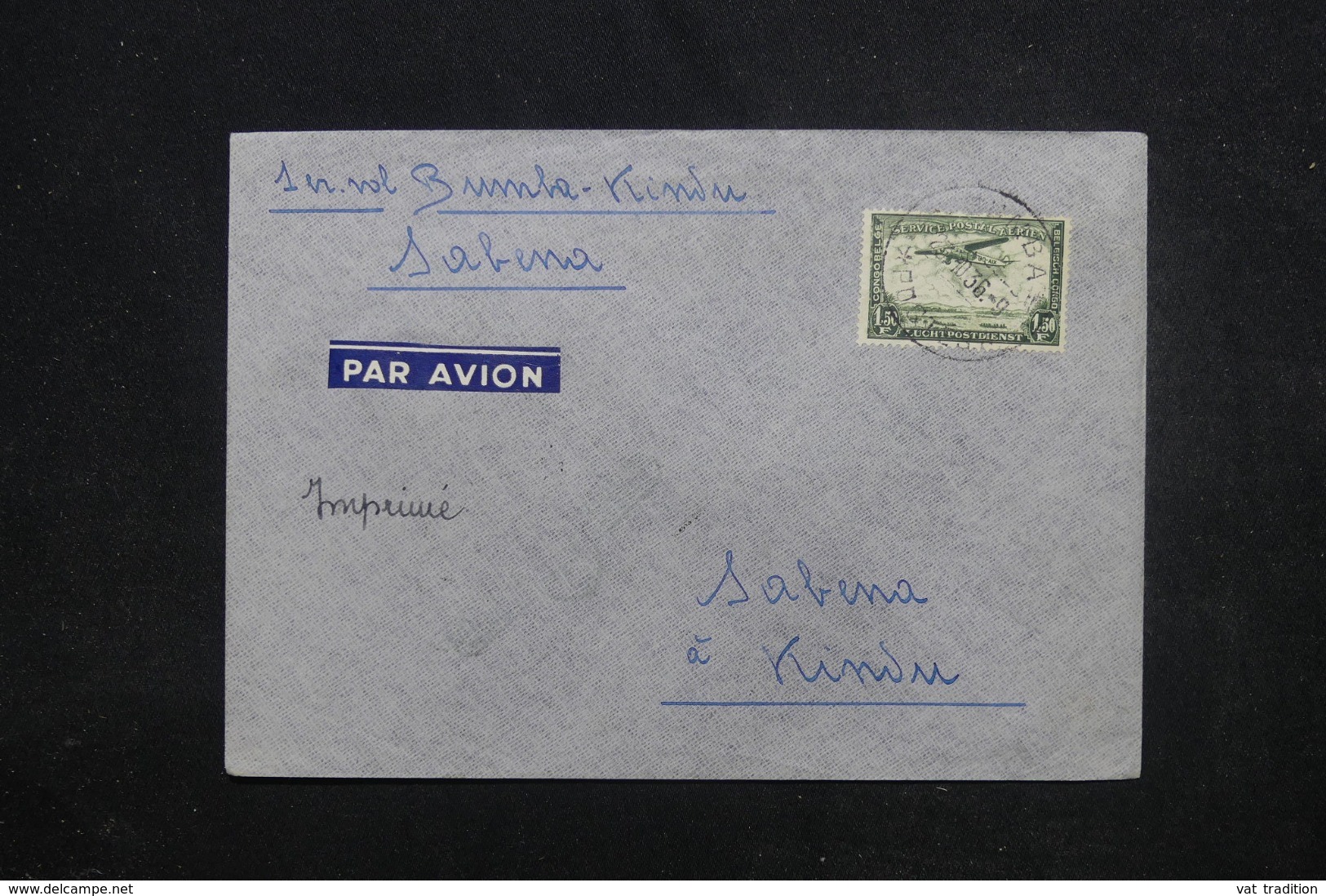 CONGO BELGE - Enveloppe 1er Vol Bumba / Kindu En 1936, Affranchissement Plaisant - L 45446 - Storia Postale