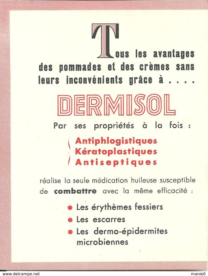 PUPLICITE DE GERMAINE BOURET - CHEZ LA DOCTORESSE -FESSES ROUGES........DERMISOL - Bouret, Germaine