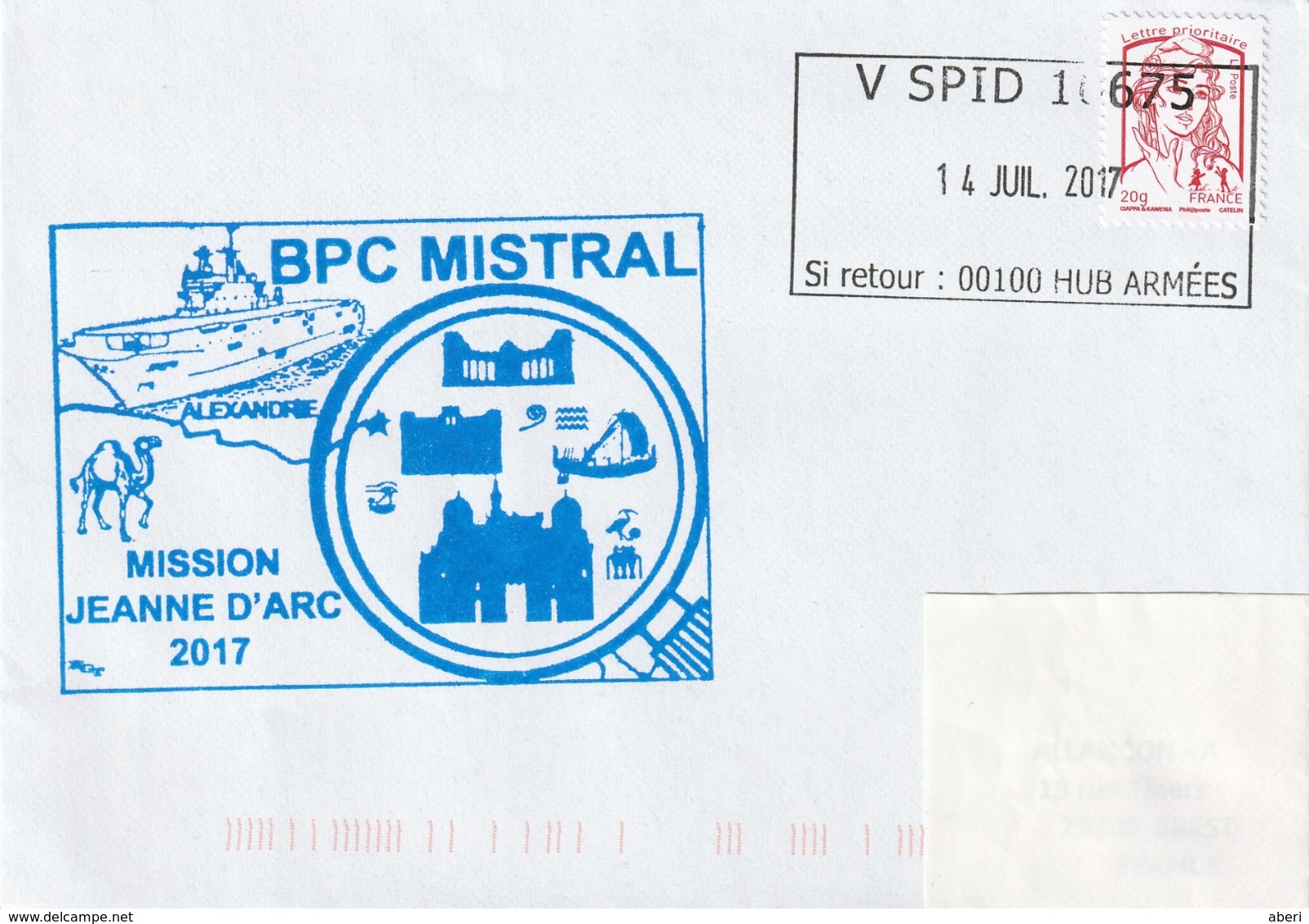 13143  BPC MISTRAL à ALEXANDRIE - V SPID 10675 - Mission JEANNE D'ARC 2017 - Poste Navale