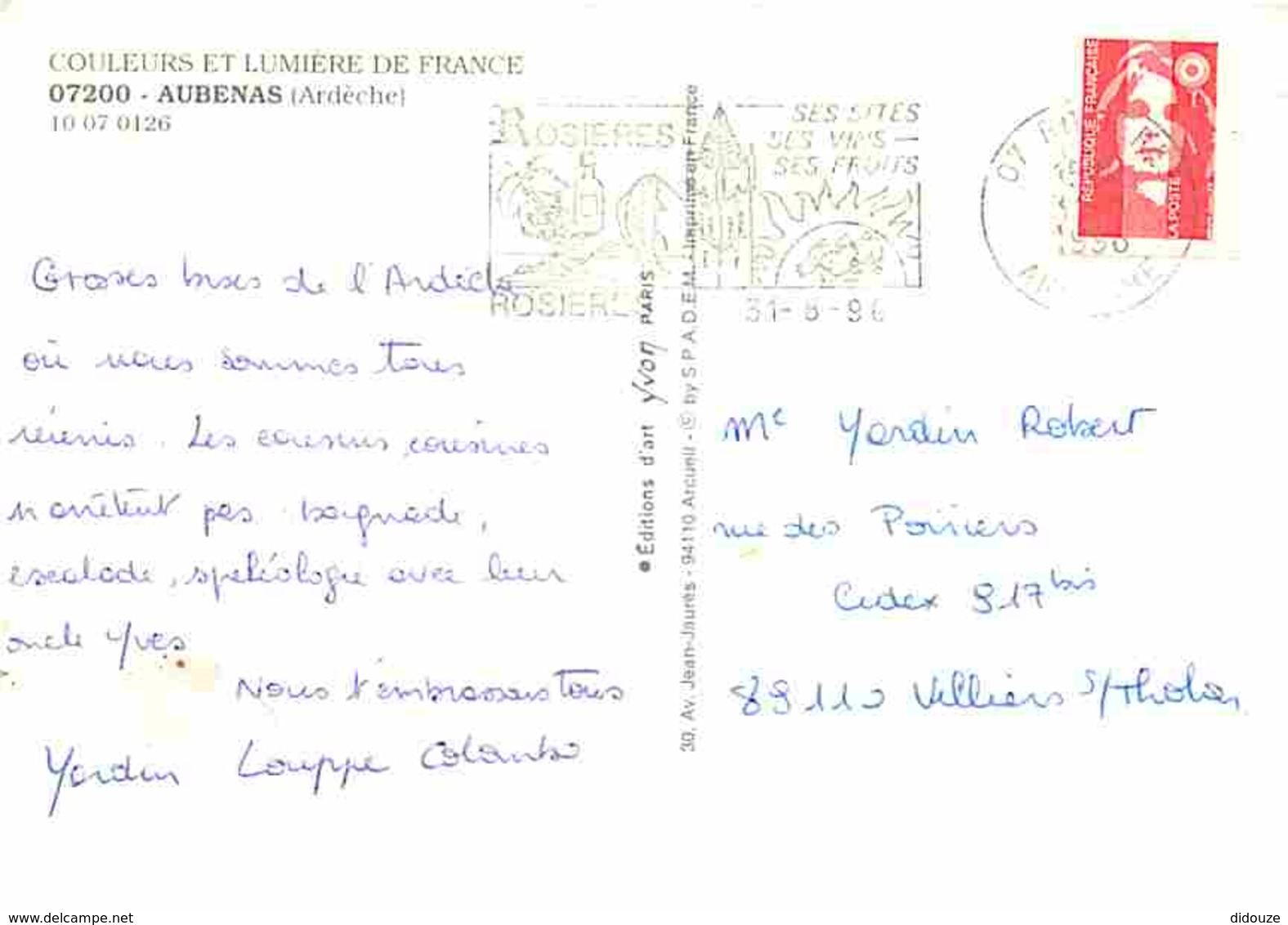 07 - Aubenas - Multivues - Château - Flamme Postale De Rosieres - Voir Scans Recto-Verso - Aubenas