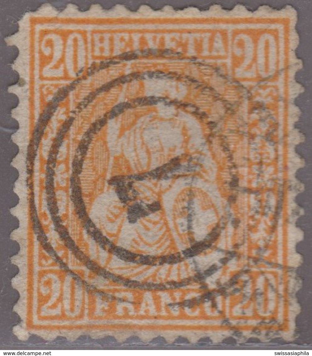 SITZENDE HELVETIA NO 32 MIT DEUTSCHEM (?) NUMMER STEMPEL - Oblitérés