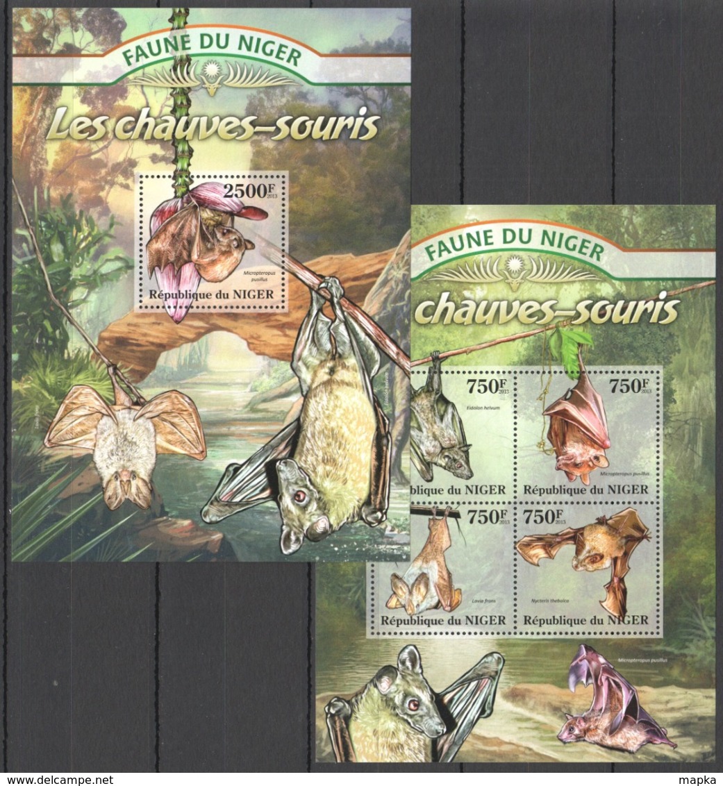 WW211 2013 NIGER FAUNA WILD ANIMALS BATS KB+BL MNH - Chauve-souris