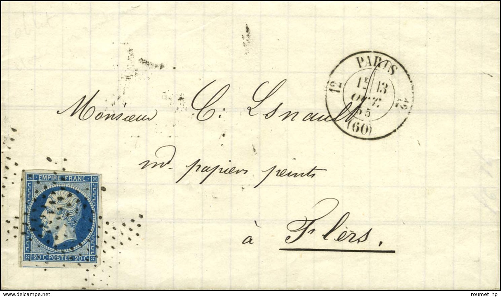 Roulette D'étoiles / N° 14 Càd 12 PARIS 12. 1855. - TB / SUP. - 1853-1860 Napoléon III