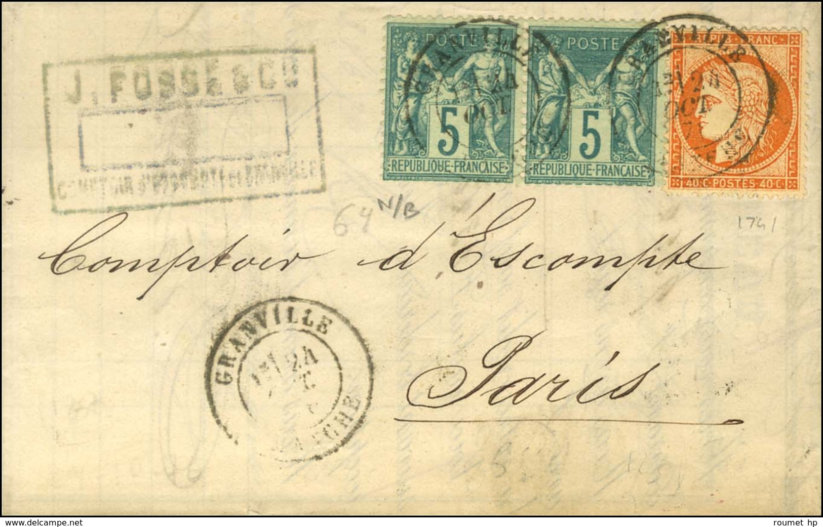 Càd T 18 GRANVILLE / MANCHE / N° 38 + 64 Paire. 1879. - TB. - 1870 Assedio Di Parigi