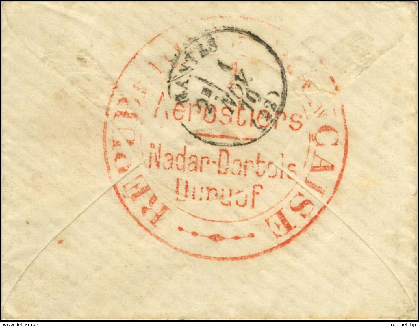 GC 878 (Chaumont En Bassigny) / N° 29 Sur Lettre Pour Nantes, Au Verso Cachet Rouge Des Aérostiers RÉPUBLIQUE FRANÇAISE  - Krieg 1870