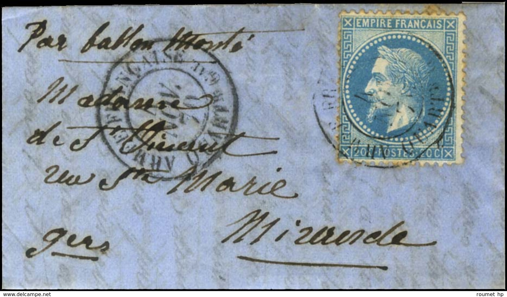 Càd ARMEE FRANCAISE / QUARTr Gal 4 NOV. 70 / N° 29 Sur Lettre Avec Texte Daté De Paris Le 3 Novembre 1870 Pour Mirande ( - War 1870