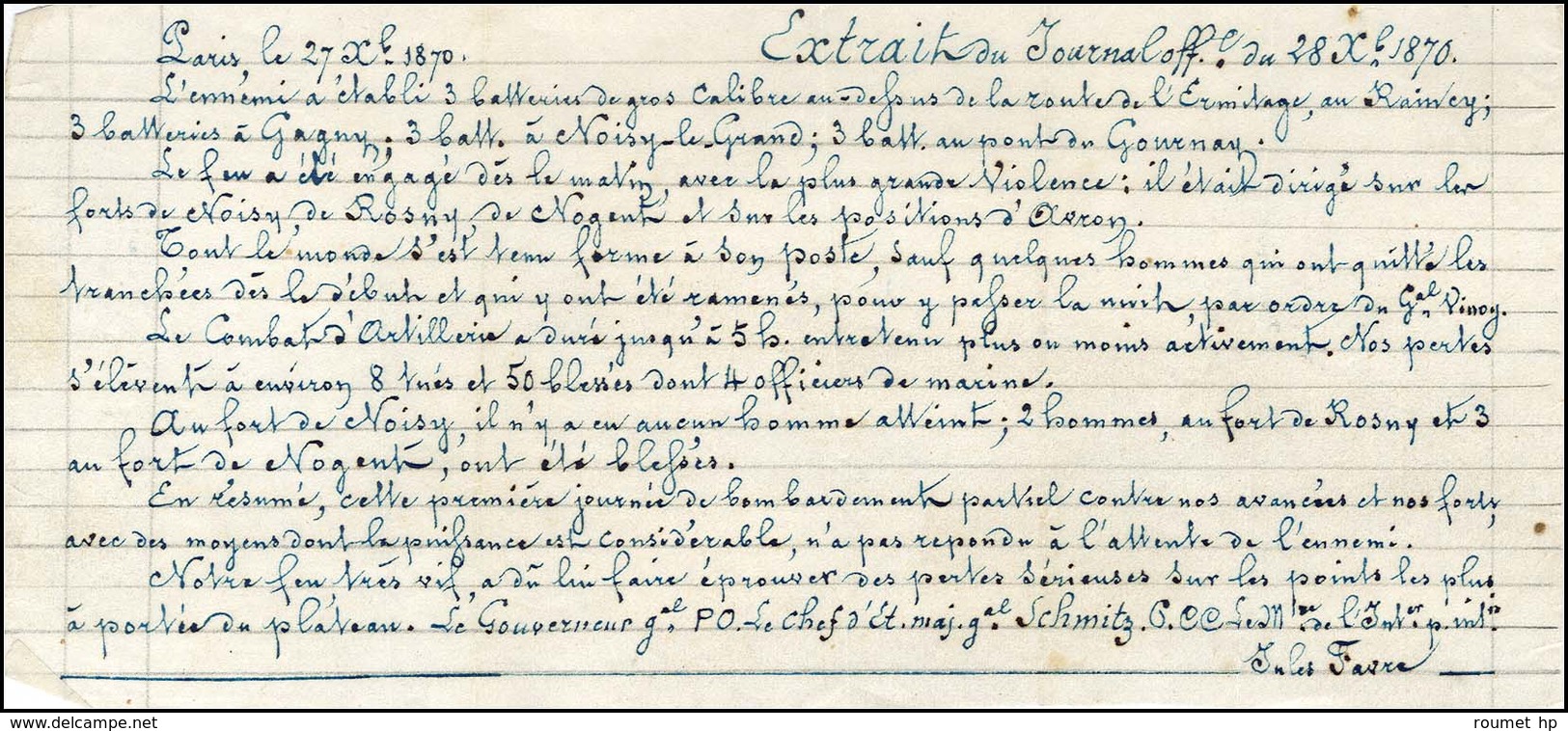 Càd Rouge PARIS (SC) 27 DEC. 70 / N° 37 Sur Lettre Avec Extrait Du Journal Officiel Pour Grenade Sur L'Adour, Càd D'arri - Guerra De 1870