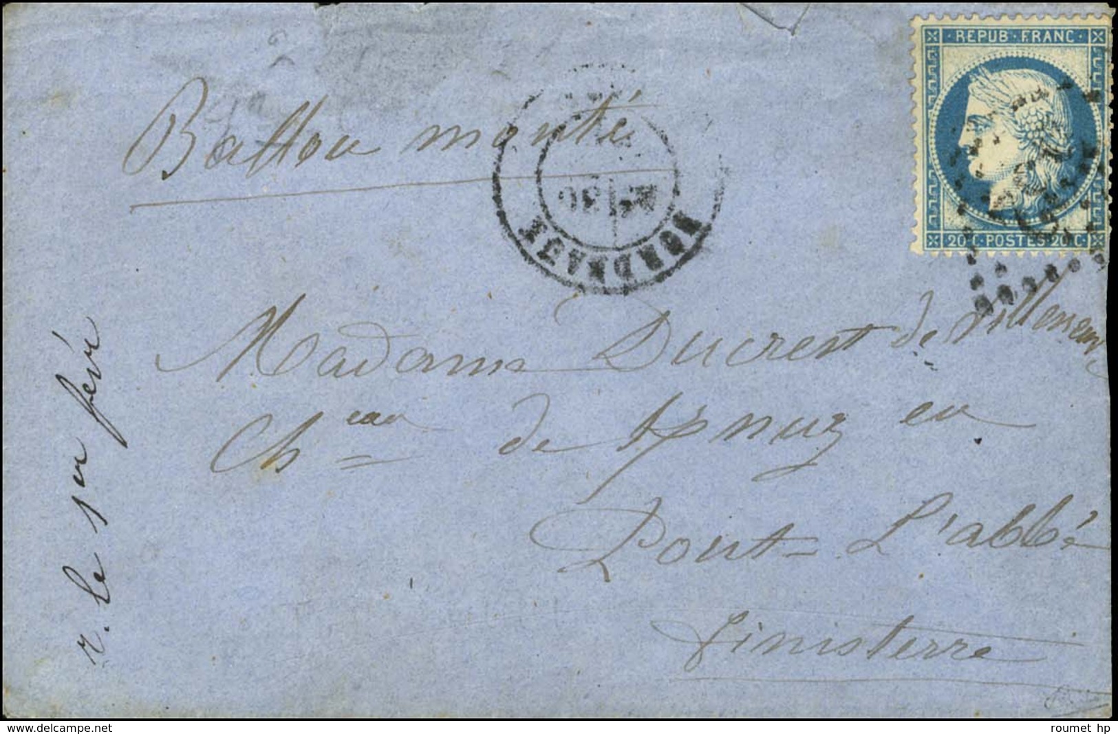 GC 532 / N° 37 Càd BORDEAUX (32) 30 JANV. 71 Sur Enveloppe Sans Texte Avec Mention Manuscrite '' Ballon Monté '' Pour Po - Krieg 1870