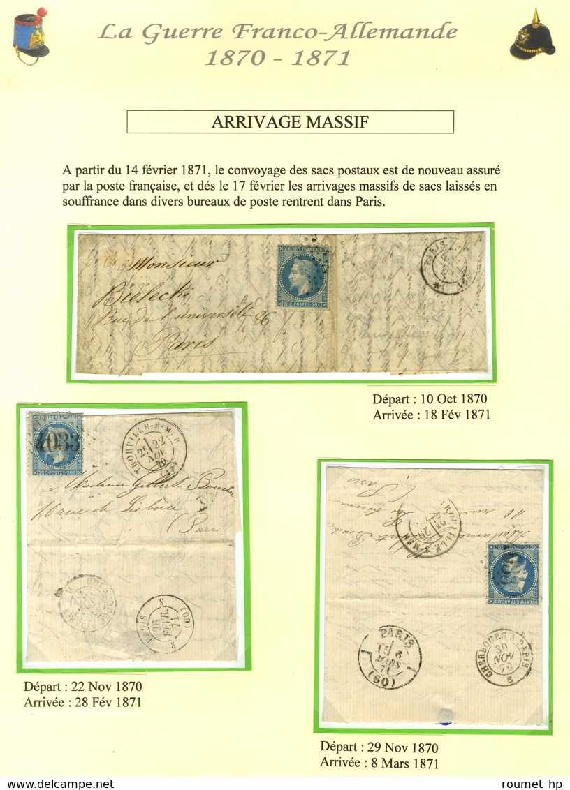 Lot De 3 Tentatives D'entrée Avec Càd D'arrivée Du 18 FEVR, 28 FEVR Et 6 MARS 71. - TB. - Guerra Del 1870