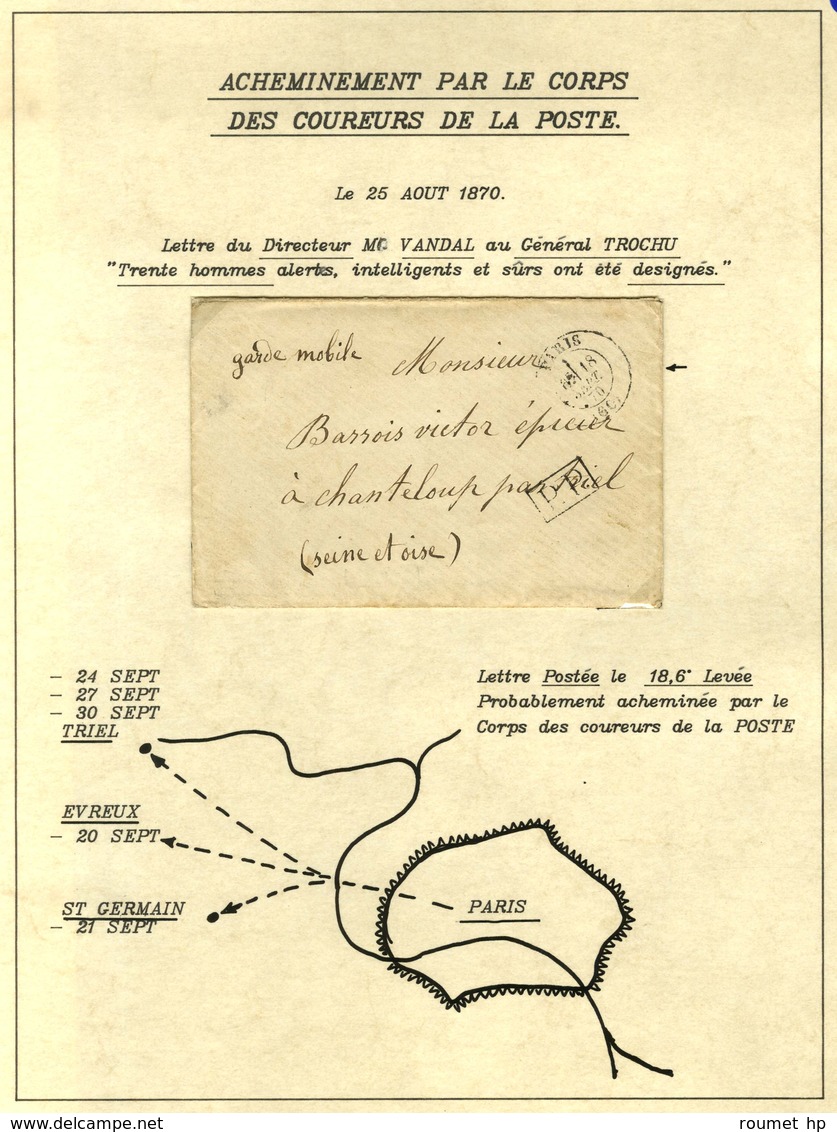 Lot De 6 Lettres Acheminées Par La Voie De Triel. Très Bel Ensemble. - TB. - War 1870